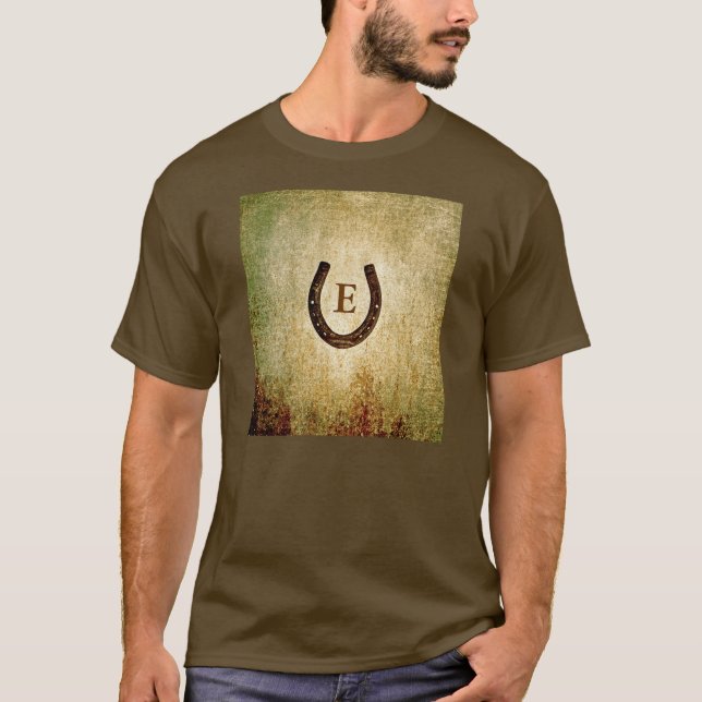 Horseshoe Monogrammed Personalized T-Shirt (Front)
