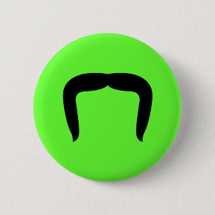 Horseshoe Moustache 2 Inch Round Button