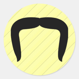 Horseshoe Moustache Classic Round Sticker