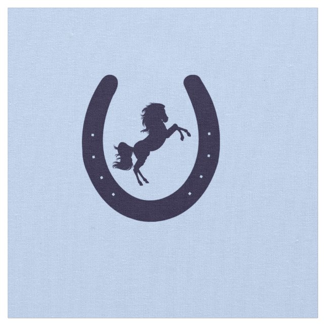 Horseshoe Navy Fabric (Close Up)