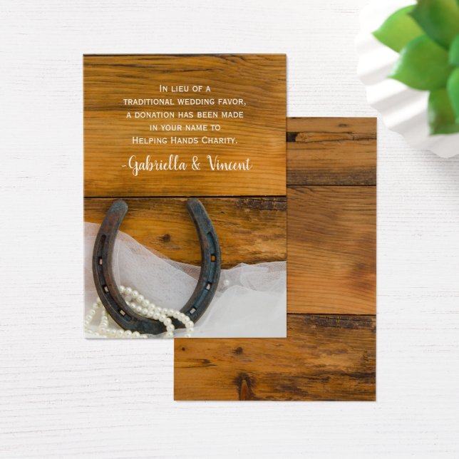 Horseshoe Pearl Mariage campagnard Charity Favoris (Bureau)