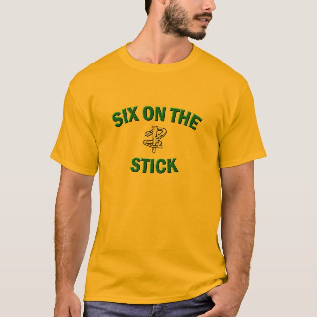 HorseShoe Pitching Basic Long Sleeve Tee- Gold T-Shirt (Front)