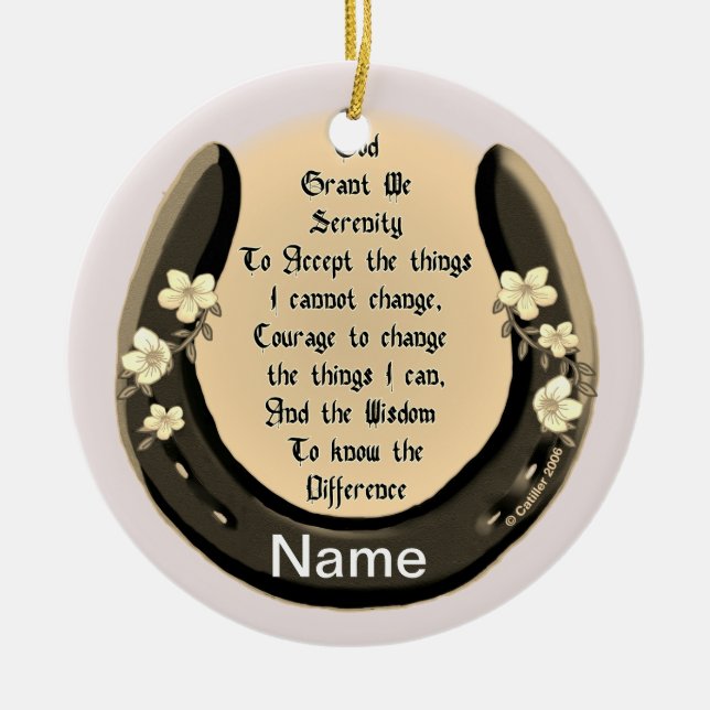 Horseshoe serenity prayer  ornament (Front)