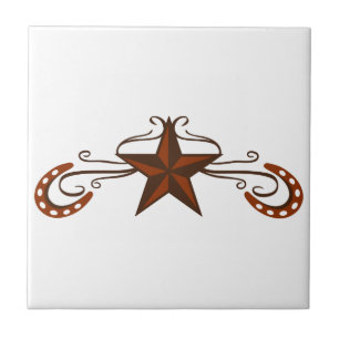 Horseshoe Star Scroll Tile