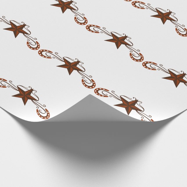 Horseshoe Star Scroll Wrapping Paper (Corner)