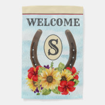 Horseshoe Sunflower Summer Spring Welcome