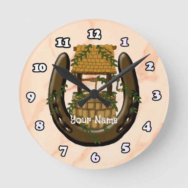 Horseshoe Wishing Well Clock (Front)