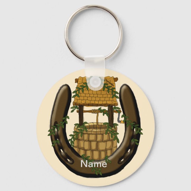 Horseshoe Wishing Well  Keychain (Front)