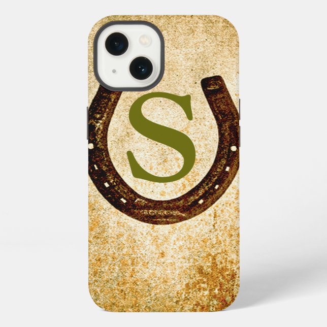 Horseshoe with Monogram to Personalize iPhone Case (Back)