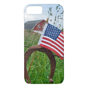 horseshoes and American flag on fence Case-Mate iPhone Case