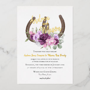 Horseshoes and Purple Floral Wedding