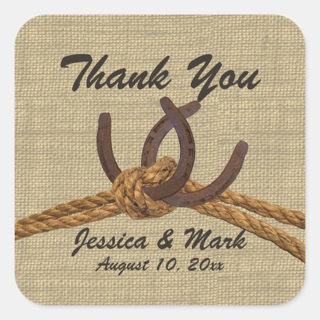 Horseshoes and Rope  Square Sticker (Front)