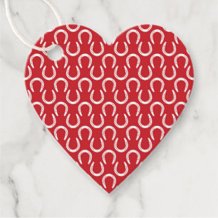 Horseshoes I Love Horses Red White Timeless Sweet Favour Tags