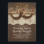 Horseshoes Lace Wood Rustic Country Wedding Invitation<br><div class="desc">Rustic country wedding invitation with brown horseshoes couple tied within a knotted rope,  decorated with the white baby's breath flowers,  lace,  barn wood...  -- All design elements created by Jinaiji</div>
