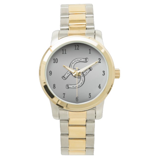 Horseshoes on Silver Gradient Watch (Front)