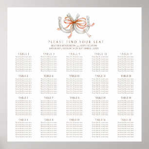 Horseshoes orange ribbons 20 table fall wedding poster