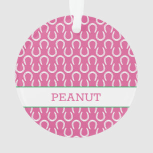 Horseshoes Pink Pet Horse NAME Photo Keepsake Ornament