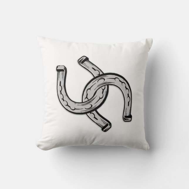 Horseshoes Throw Pillow (Front)