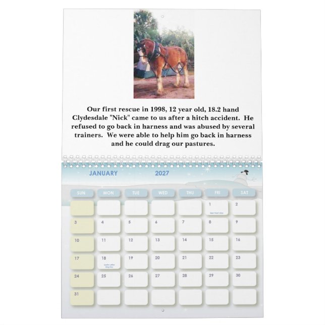 HORSESISTERS 2010 CALENDAR (Jan 2027)