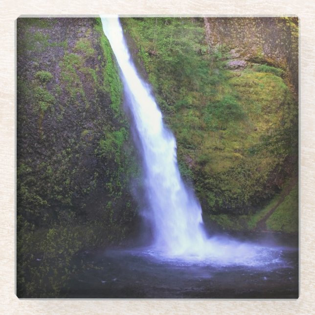 Horsetail Falls, Oregon Glass Coaster (Front)