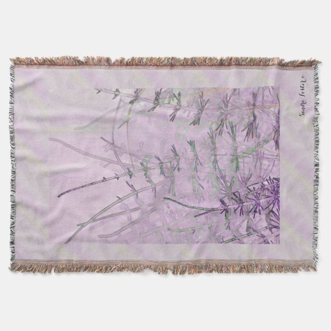 Horsetail Grass/Stems Throw Blanket (Front)
