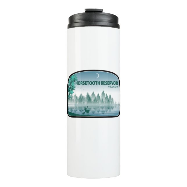 Horsetooth Reservoir Colorado Deer Thermal Tumbler (Front)