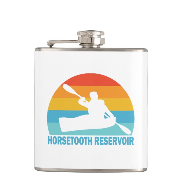 Horsetooth Reservoir Colorado Kayak Hip Flask (Front)