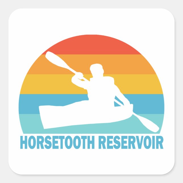Horsetooth Reservoir Colorado Kayak Square Sticker (Front)