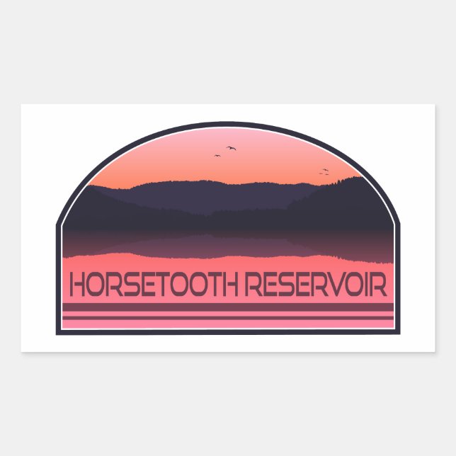 Horsetooth Reservoir Colorado Red Sunrise Sticker (Front)