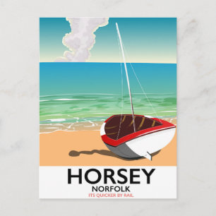 Horsey Norfolk Beach travel poster Postcard