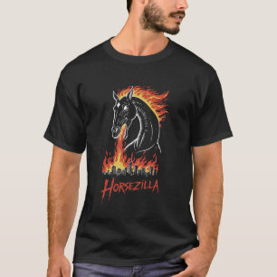 Horsezilla Funny Monster Horse Riding Graphic Eque T-Shirt