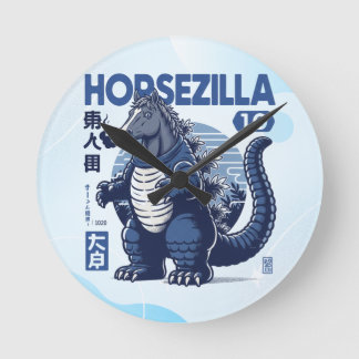 Horsezilla Shirt | Giant Monster Horse Art | Epic Round Clock