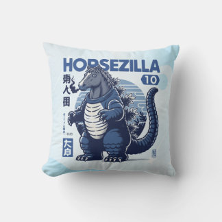 Horsezilla Shirt | Giant Monster Horse Art | Epic Throw Pillow