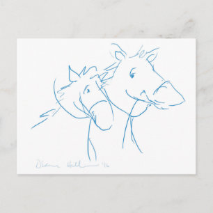 Horsing around psotcard postcard