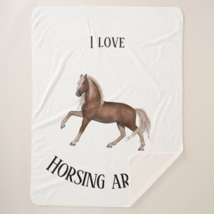 Horsing Around  Sherpa Blanket