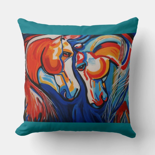 HORSING AROUND THROW PILLOW (Front)