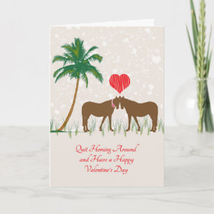 Horsing Around Valentine's Day Card with Horses