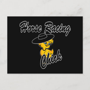 Horsing Racing Chick #4 Postcard