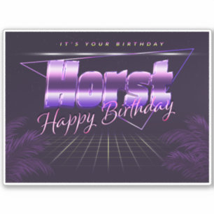 Horst Name Vorname lila retro Sticker Geburtstag