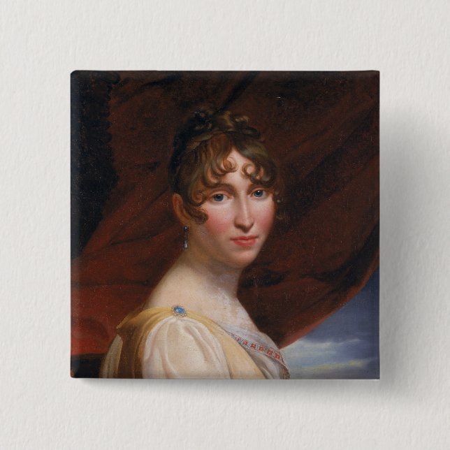 Hortense de Beauharnais 2 Inch Square Button (Front)