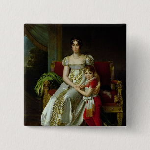 Hortense de Beauharnais and her Son 2 Inch Square Button