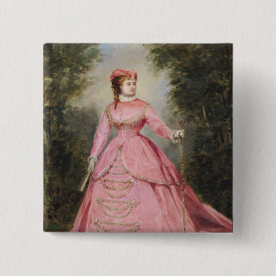 Hortense Schneider 1868 2 Inch Square Button