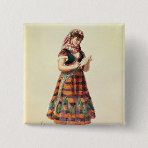 Hortense Schneider 2 Inch Square Button