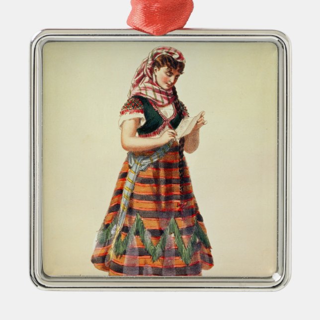 Hortense Schneider Metal Ornament (Front)