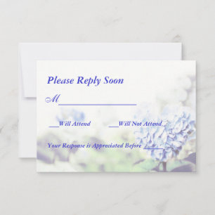 Hortensia bleu en forme de coeur RSVP