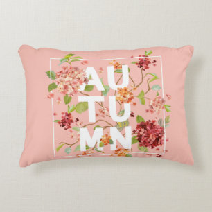 Hortensia Flowers Background. Autumn Design in vin Accent Pillow