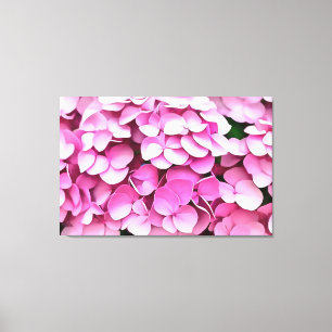 Hortensia Pink Petals Artistic Abstract Canvas Print