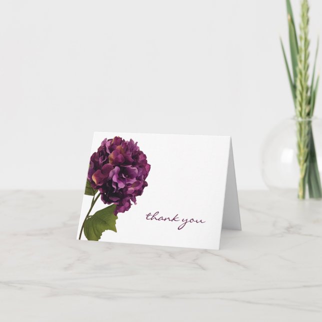 Hortensia pourpre - floral merci des notes (Devant)