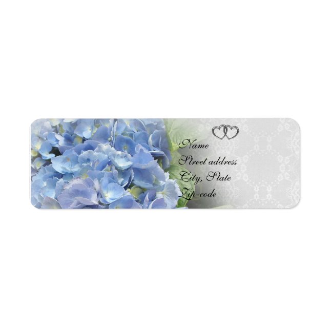 Hortensias bleu faire-part de mariage (Devant)