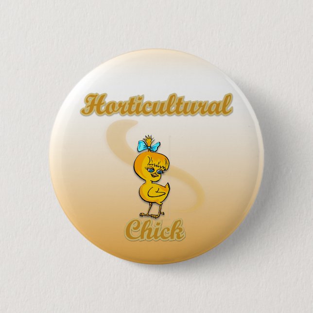 Horticultural Chick 2 Inch Round Button (Front)